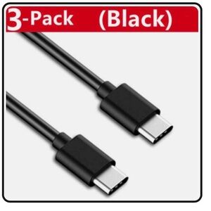 NWT (3) Pack Black Apple Certified Type C to C Connector 3 ft 3 inches